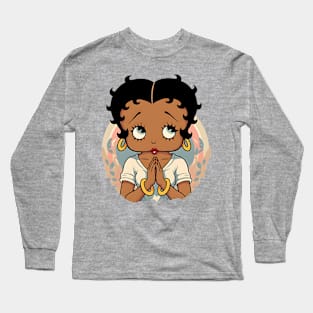 Black Betty Boop Praying Long Sleeve T-Shirt